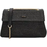 Charm London Rieten Crossbody Schoudertas Paris Zwart