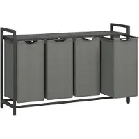 Mazazu - Wasmand - 4 vakken - Zwartgrijs - 116x33x72