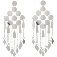 Behave – Grote zilverkleurige oorhangers dames – Statement sieraden – Feest & glamour stijl