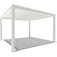 Orion Premium overkapping E-LED - 400 x 400 cm - wit - met elektrisch lamellen dak en LED