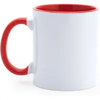 Roly 3 stuks multi color sublimatiemok 350ml buitenzijde wit oor en binnenzijde kleur Wit - Rood / Merk Stamina model Mango