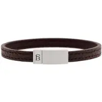 Steel & Barnett - Leren Armband Heren - Bruin - Maat S