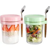 Equivera Overnight Oats Potjes - Muesli Beker - Mason Jar - Havermout - Set - Must have voor jouw ontbijt
