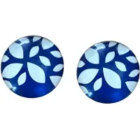 Charme Bijoux Clip oorbellen- Blauwe bloem- 2 cm- geen gaatje-