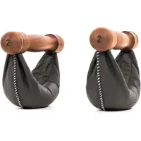 Nohrd Swing Dumbbells Walnoot 2kg Zwart – Luxe Halterset van Leer & Walnoothout – Per Paar – Functionele Krachttraining