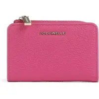 Coccinelle Leren Kaarthoes Metallic Soft Credit Card Holder New Fucsia Roze