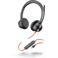 HP Poly headset Poly Blackwire 8225 USB-C, gecertificeerd voor Microsoft Teams, kabelmodel, geschikt voor kantoor/callcenter, 185 gram, headset met microfoon, zwart