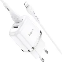 Hoco Snellader geschikt voor Apple Lightning - Super Snel Laden voor iPhone 5, 6, 7, 8, X, iPhone 12, iPhone 13, iPhone 14 - Inclusief Oplaadkabel