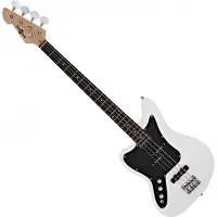 Gear4Music Seattle Left Handed Bass Guitar by White