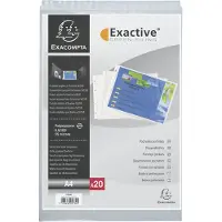 Exacompta Exactive Showtassen A4 Glashelder Transparant 55 micron PP (Polypropeen) Boven 4 Gaten Liggend 5734E 100 Stuks