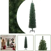 The Living Store Kunstkerstboom, slank model met voet, groen, 180 cm, PVC