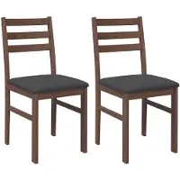 vidaXL Eetkamerstoelen met kussens 2 st massief hout rubber bruin