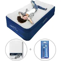 Aerorest 1-persoons luchtbed - Extra lang | 210 cm | Afritsbaar topmatras | Inclusief bijpassend hoeslaken + reparatiekit |