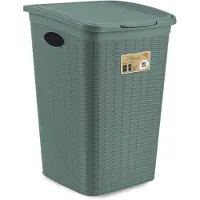 Stefanplast Wasmand met deksel 'Elegance' - 50 Liter - Met ventilatie - 100% Gerecycled kunststof - Groen