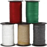 Creativ Company Cadeaulint – Cadeaulinten Voor Inpakken – Geschenk Linten Met Glitter – Gekleurde Linten Voor Cadeauverpakking – Cadeaulint Set – 10 mm - 5x100 m - Kleuren Assorti