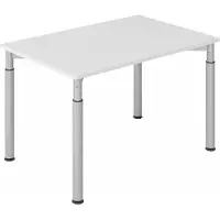 Hjh OFFICE PRO YAMA 12 S | 120x80 - 120x80 Tafelhoogte I In hoogte verstelbaar Wit/Zilver