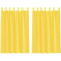 vidaXL Gordijnen met lussen 2 st 140x175 cm geel