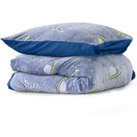 Sleeptime Glow in the dark Space Dekbedovertrek - 140X200/220 + 1 x kussensloop 60x70 - Blauw
