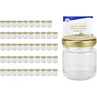 MamboCat Set van 50 bekers 53 ml Naar 43 gouden deksel incl. Diamant Gelierzauber receptenboekje