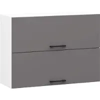 Akord Keukenkast modulaire OLIWIA W80 G2 H580 met 2 Deuren / Hangkast / Bovenkast / Furniture Factory / Wit - Grafietgrijs / 80 x 58 x 30 cm