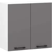 Akord Keukenkast modulaire OLIWIA W60 H580 met 2 Deuren / Hangkast / Bovenkast / Furniture Factory / Wit - Grafietgrijs / 60 x 58 x 30 cm
