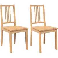 vidaXL Eetkamerstoelen 2 st massief hout naturel rubber