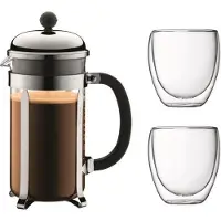 Bodum Cafetière Chambord Set Chrome 350 ml