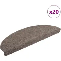 vidaXL Trapmatten Zelfklevend 20 stuks 65x21x4 cm Beige Halfrond Groot