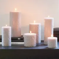Riverdale Kaars Wave 7x14cm lichtgrijs