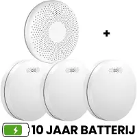 Aroha Safety Pro brandpreventieset - 3 Rookmelders & 1 Combimelder - 10 jaar batterij & sensor - Brandmelder & Koolmonoxidemelder - CO meter - Multipack 4 set
