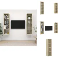 vidaXL Tv-kast - Tv-kasten - Televisiekast - Televisiekasten - Tv-wandmeubelen 2 st spaanplaat sonoma eikenkleurig