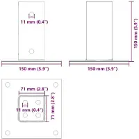 vidaXL Spokkels vierkant 4 st 71x71 mm gepoedercoat staal antraciet