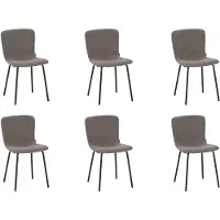 Furnihaus - Luca - Eetkamerstoelen set van 6 - Bruin - Stof - Comfortabele bekleding