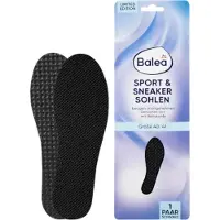 Balea Sport & Sneaker Inlegzolen - Maat 40/41 - Zwart | 1 Paar Latexschuim-inlegzooltjes | Met Actieve Kool tegen Onaangename Geurtjes
