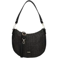 Charm London Rieten Crossbody Schoudertas Paris Zwart