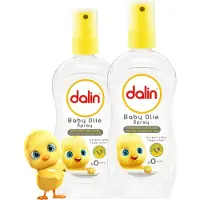 Dalin Baby Olie Spray Classic 2 x 200ml Verzorgende en Milde Babyolie voor Gevoelige Huid