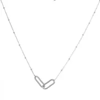 Go Dutch Label Collier dubbel schakel zilver N2287-1
