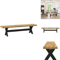 vidaXL Eetbank NOAIN X-vormige poten 180x40x45 cm massief hout