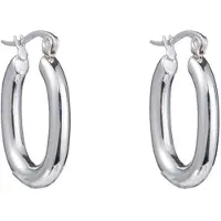 Go Dutch Label Oorringen hoop ovaal zilver E2739-1