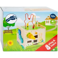 Small Foot - Houten Activiteitenkubus en Motoriekspiraal Konijn
