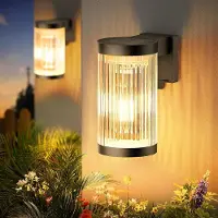 Ks Verlichting - Wandlamp - Aurelia - solar - zwart - LED - vierkant - solar tuinverlichting - modern - zonneenergie buitenverlichting