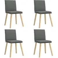 vidaXL Eetkamerstoelen 4 st stof donkergrijs