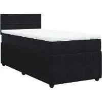 vidaXL Boxspring met matras fluweel zwart 100x200 cm