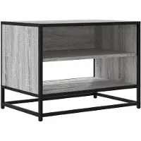 vidaXL Tv-meubel 61x40x46 cm bewerkt hout metaal grijs sonoma eiken