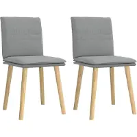 vidaXL Eetkamerstoelen 2 st stof lichtgrijs