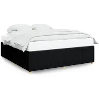 vidaXL Bedframe zonder matras stof zwart 200x200 cm