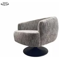 Tower Living Barga Fauteuil - fabric TED 8 white-grey (draaibaar)