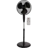 BRASQ Statiefventilator – 40 cm – Zwart – Met Afstandsbediening - Timer - Slaapmodus - In hoogte verstelbaar – Stille Ventilator - 40 Watt