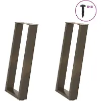vidaXL Console tafelpoten 2st U-vormig 28x(72-73)cm staal naturel