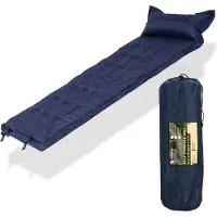 Springos Slaapmat | Zelfopblazend | 193 cm | Inclusief Hoes & Hoofdkussen | Marineblauw